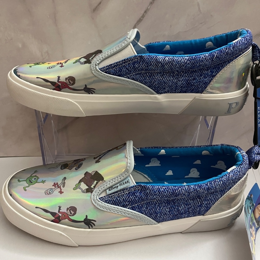 NWT Disney Pixar Women’s Slip-on Sneakers Size 7 - Picture 3 of 13